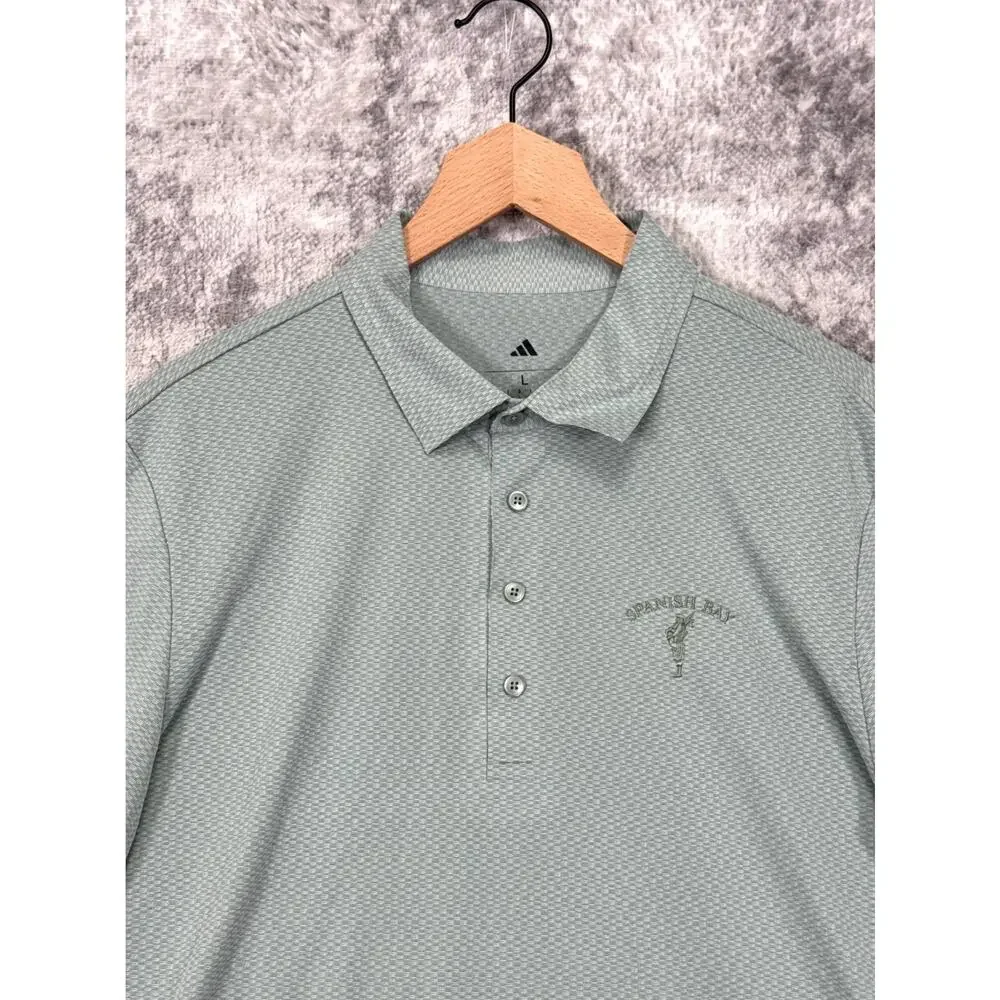 Adidas Golf Polo Shirt Large Mens Spanish Bay Green Performance Tech Knit